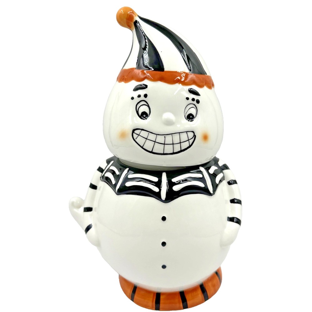 Jack O Lantern Lane Cookie Jar Retro Ghost Halloween Medium White New Ceramic